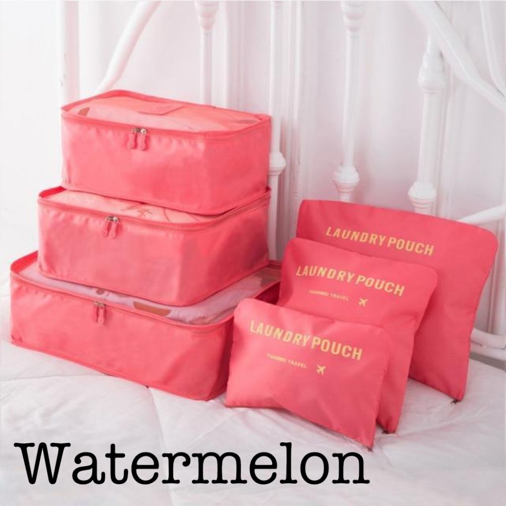 6-Piece Travel Organizer Set - Watermelon