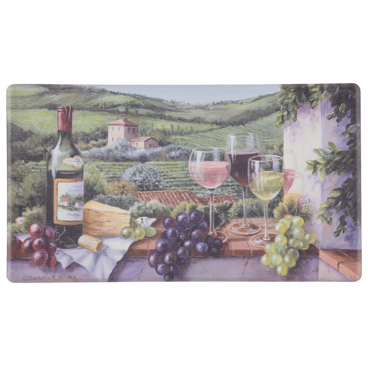 Oil & Stain Resistant Anti-Fatigue Printed Kitchen Floor Mat - Tasting Time - 20" x 36"