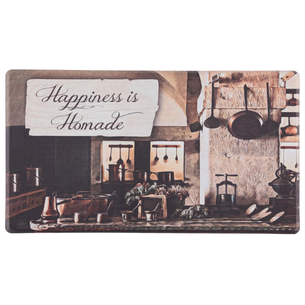 Oil & Stain Resistant Anti-Fatigue Printed Kitchen Floor Mat - Happiness - 20" x 36"