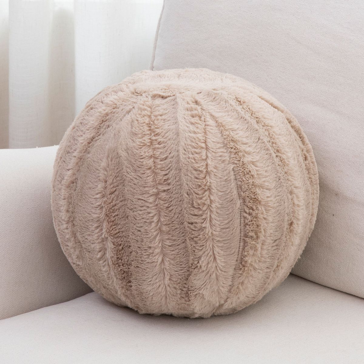 Cheer Collection™ 10-Inch Round Decorative Ball Throw Pillow - Sand