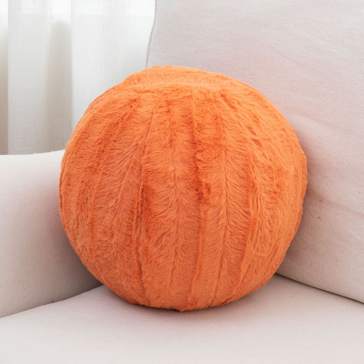 Cheer Collection&trade; 10-Inch Round Decorative Ball Throw Pillow - Orange