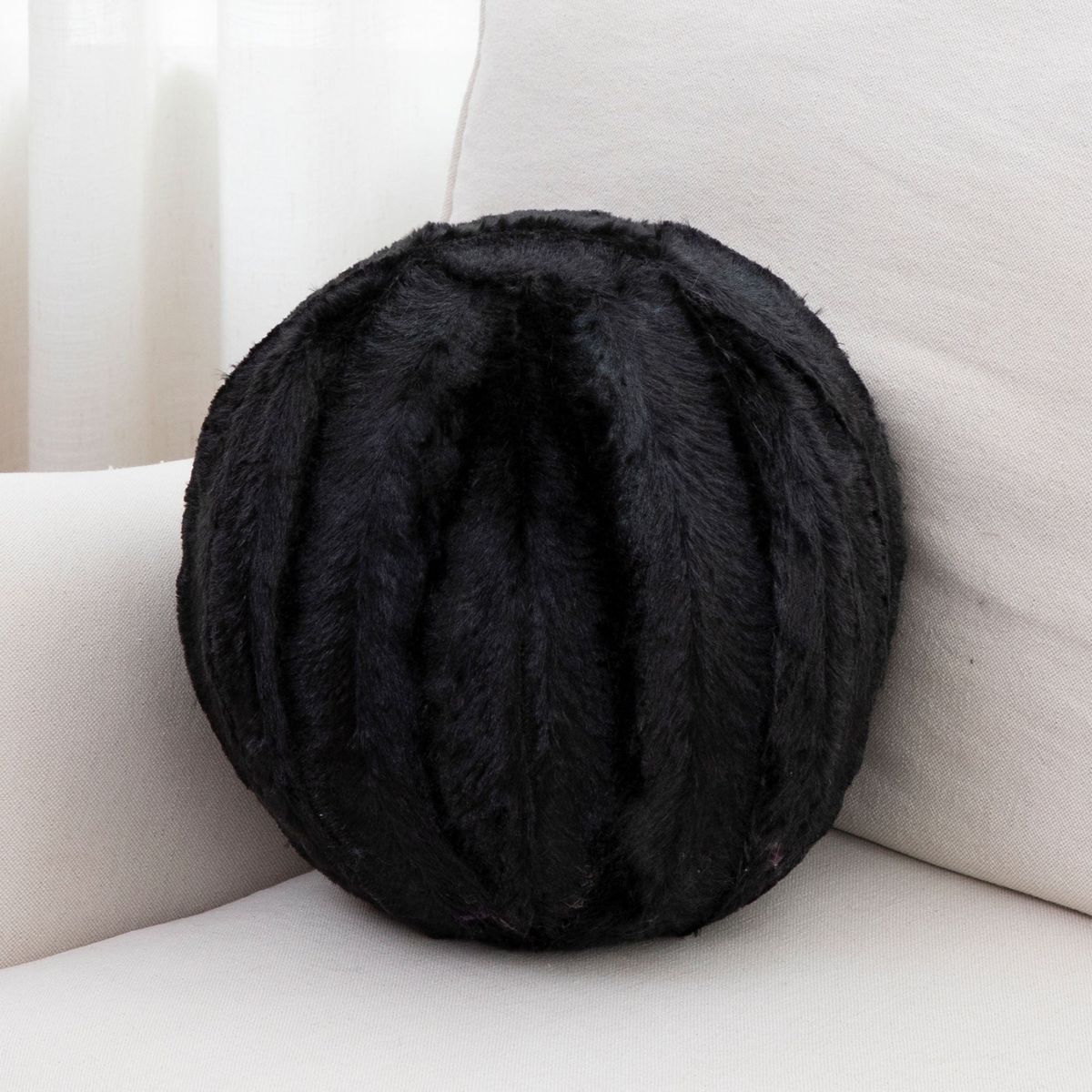 Cheer Collection&trade; 10-Inch Round Decorative Ball Throw Pillow - Black