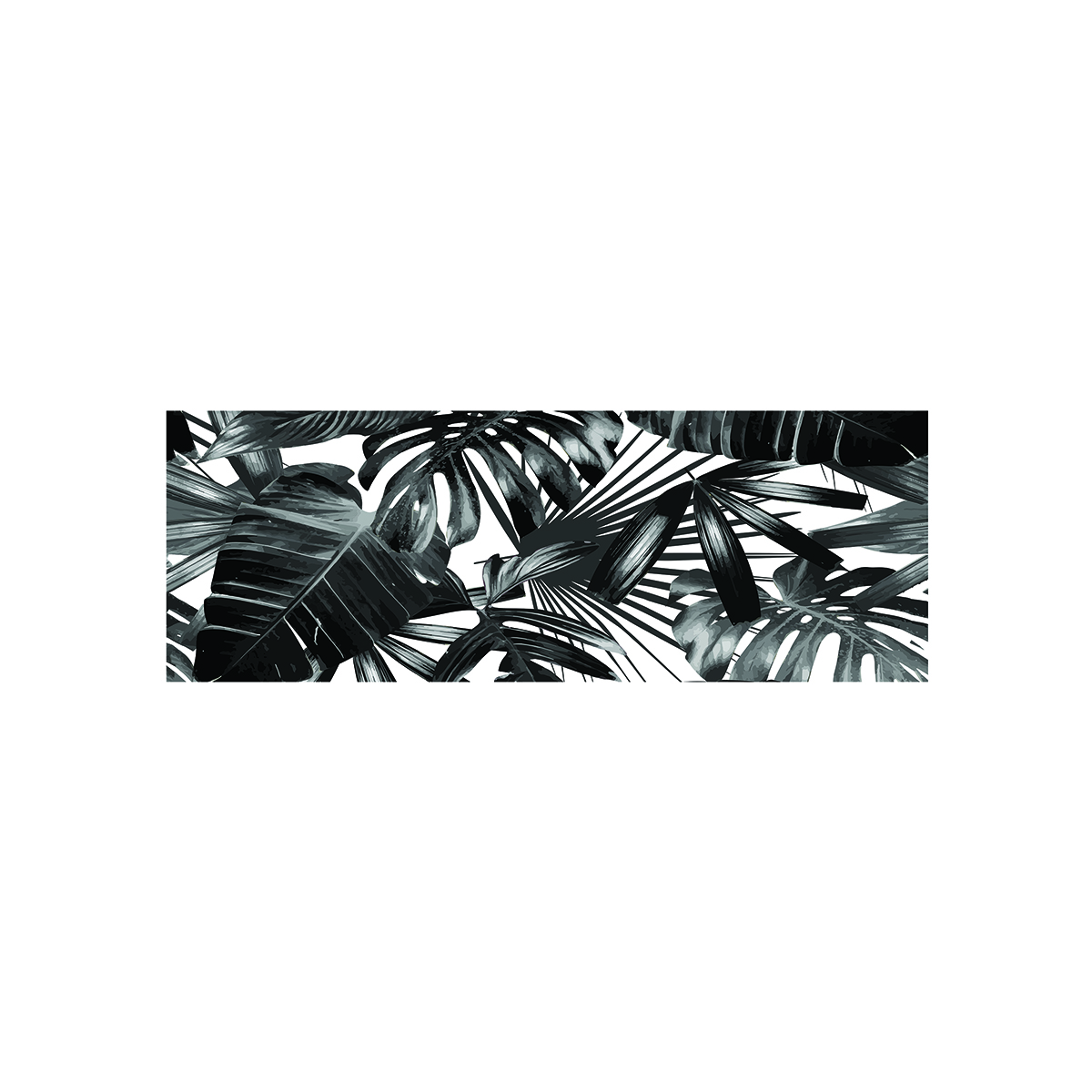 20 x 55-Inch Anti-Fatigue Kitchen Mat - Black Leaves