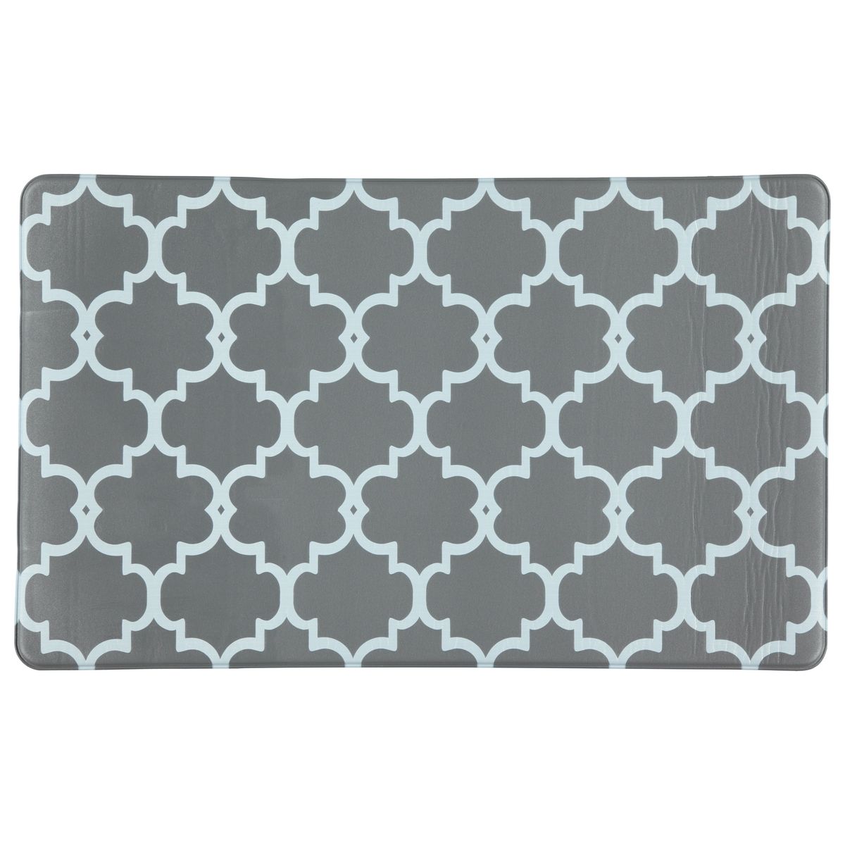17" x 28"/60" Trellis Design Anti-Fatigue Kitchen Floor Mat - 17" x 28" - Gray