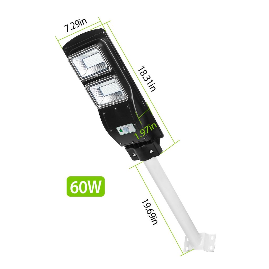 Solar Power LED Street & Path Light with Remote by Solarek® - 60 Watt