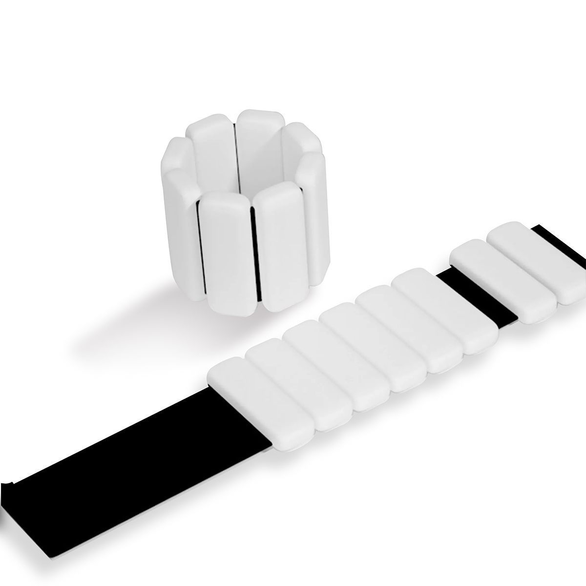 Zummy 3lb Adjustable Weights for  Wrist or Ankle  (Set of 2) - White