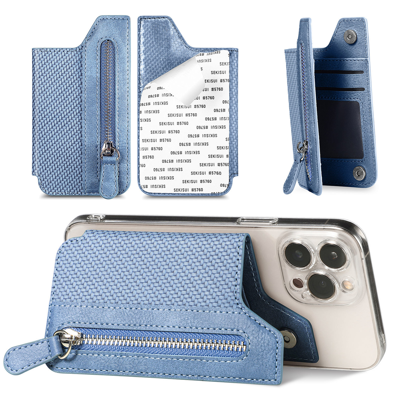 Clarissa Phone Snap-Kick Wallet - Blue