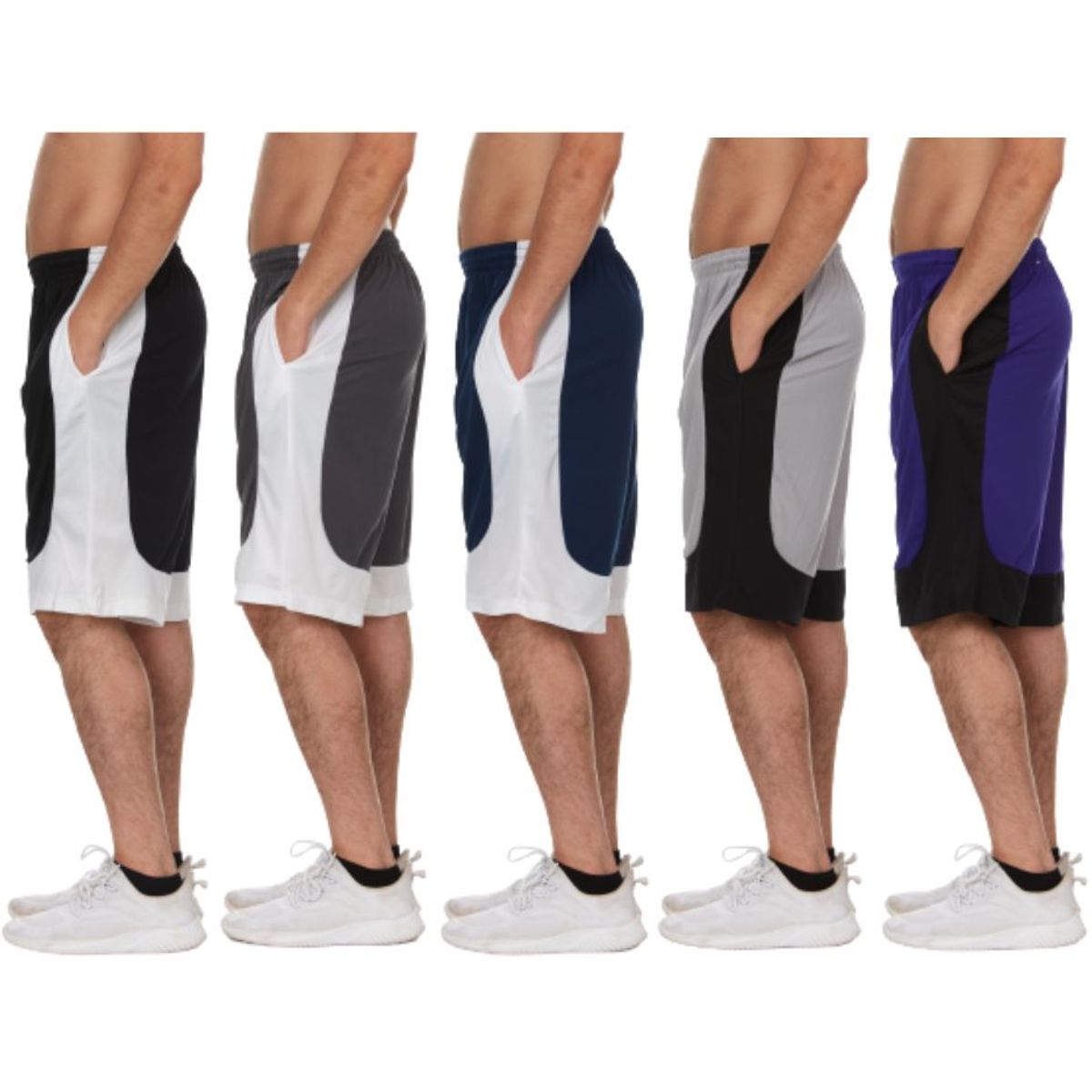 Men's Athletic Performance Shorts (5-Pack) - SET 1- Small