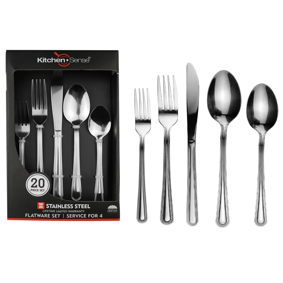 40-Piece Silverware Set with Steak Knives for 8 - Style 2