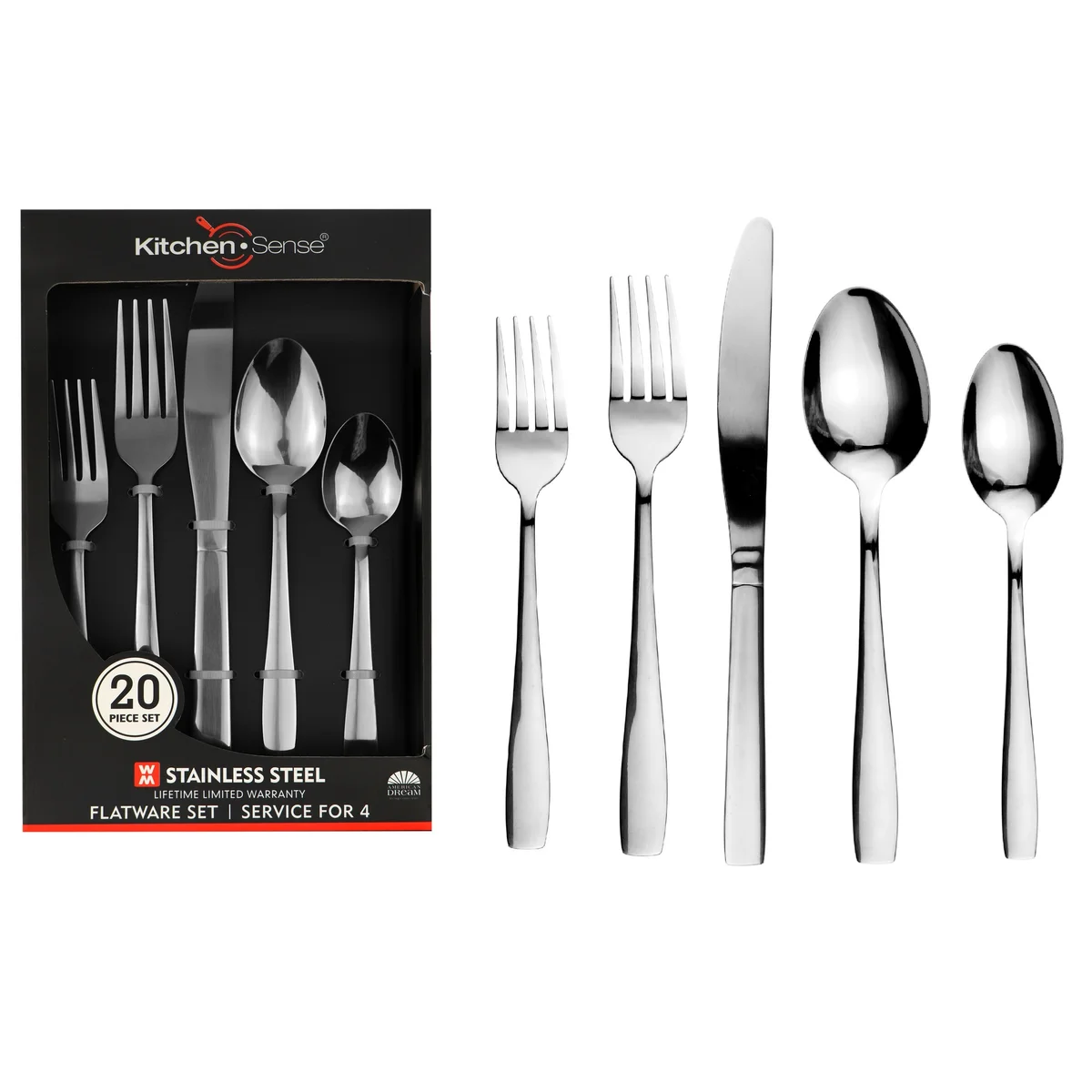 40-Piece Silverware Set with Steak Knives for 8 - Style 3