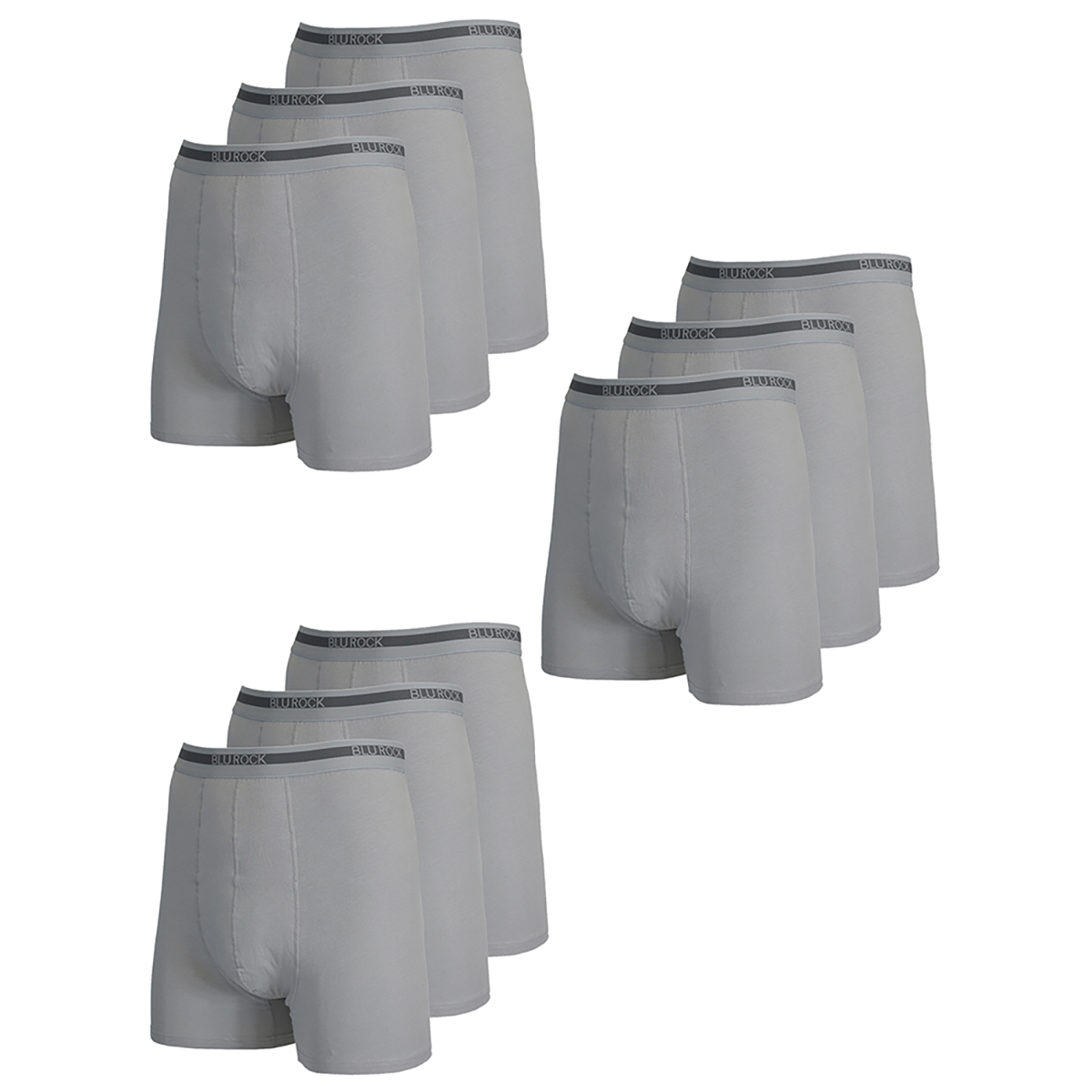 Men's Stretch Cotton Boxer Briefs (9-Pack) - (3PK) / MBB-565 / HG-HG-HG / XL