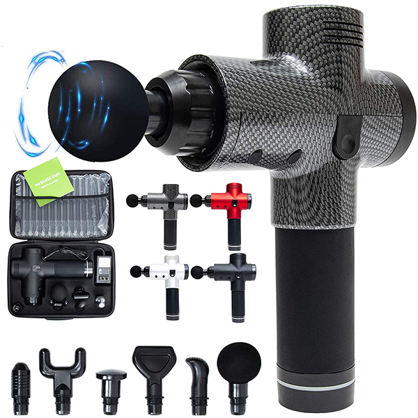 Handheld 20-Speed Deep Tissue Percussion Massager Gun - Carbon Fiber