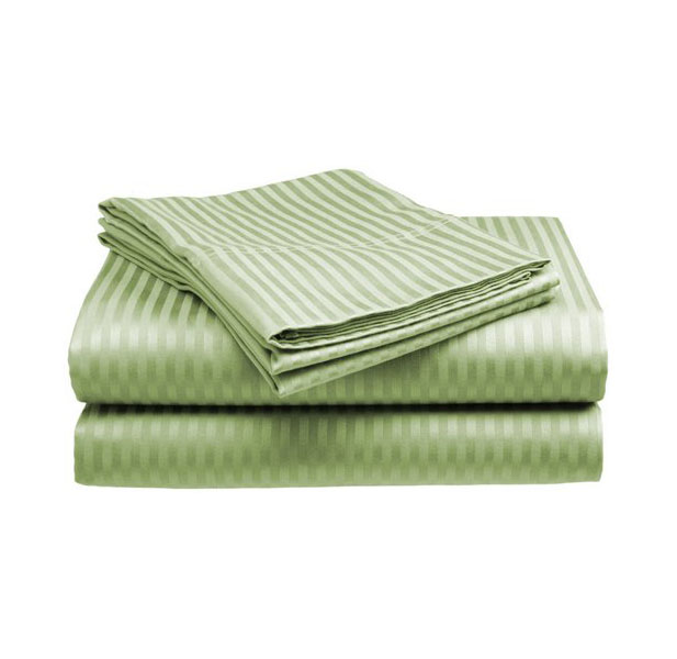 4-Piece Brushed Microfiber Dobby Striped Sheet Set - Queen - Sage