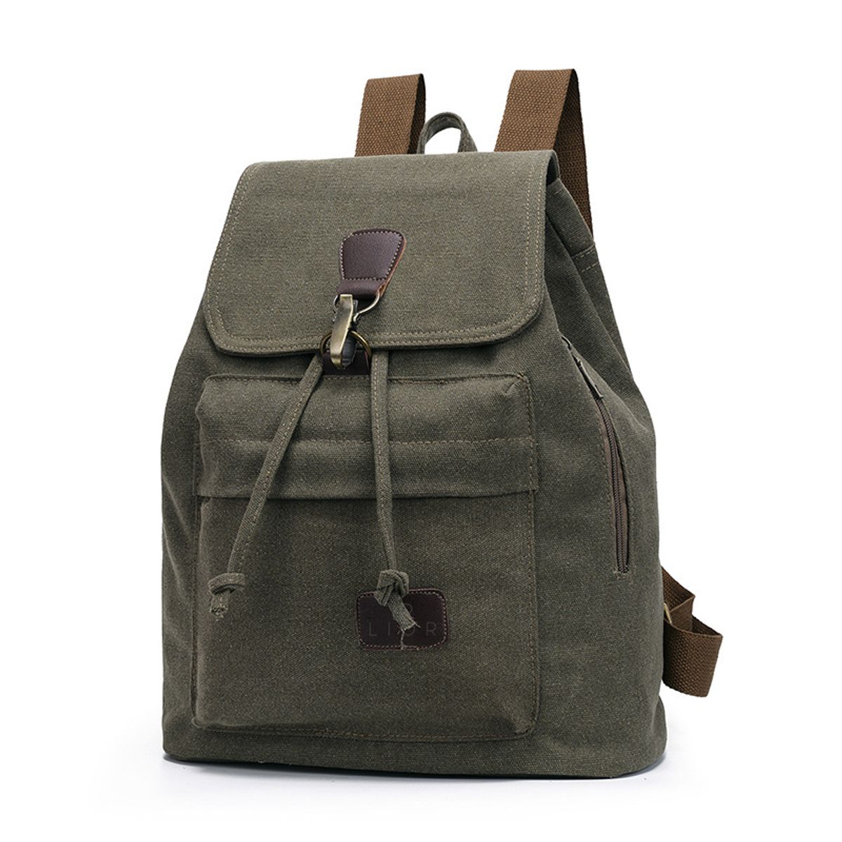 LIOR Unisex Canvas Backpack - Army Green