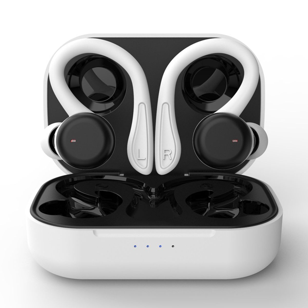 Bluetooth-Compatible Earhook IPX6 Waterproof Earbuds with Touch Control - White