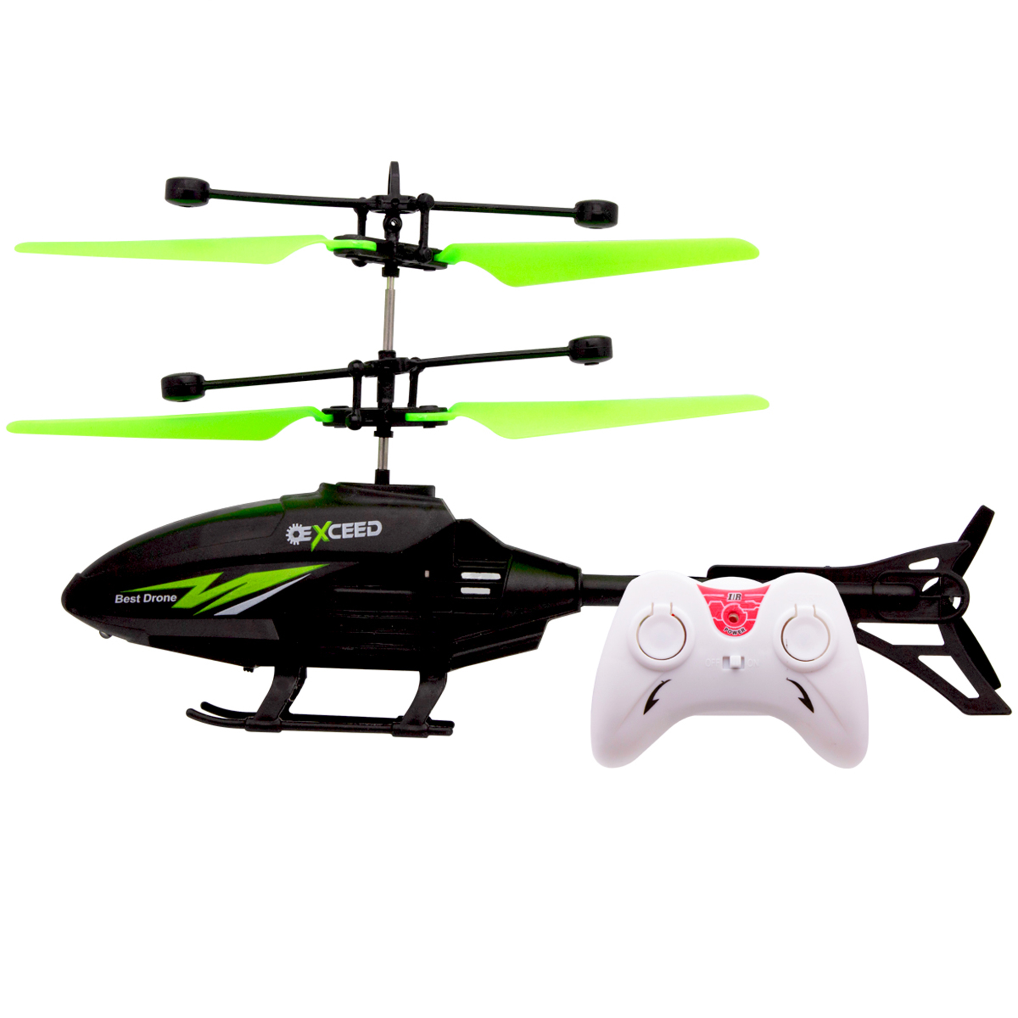 Remote Control Helicopter with Gyro Stabilizer, Infrared and 2 Channels - Green