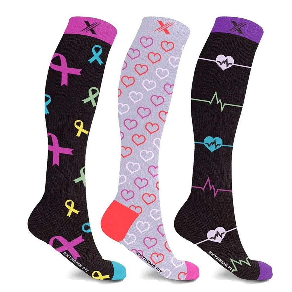 Medical Print Knee-High Everyday Wear Compression Socks (3-Pairs) - EF-3BASWCS - Small/Medium
