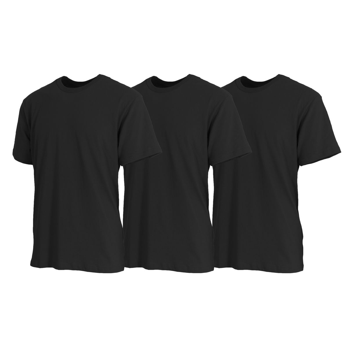 Men's Short Sleeve Classic Crew Neck Tee (3-Pack) - X-Large - Black