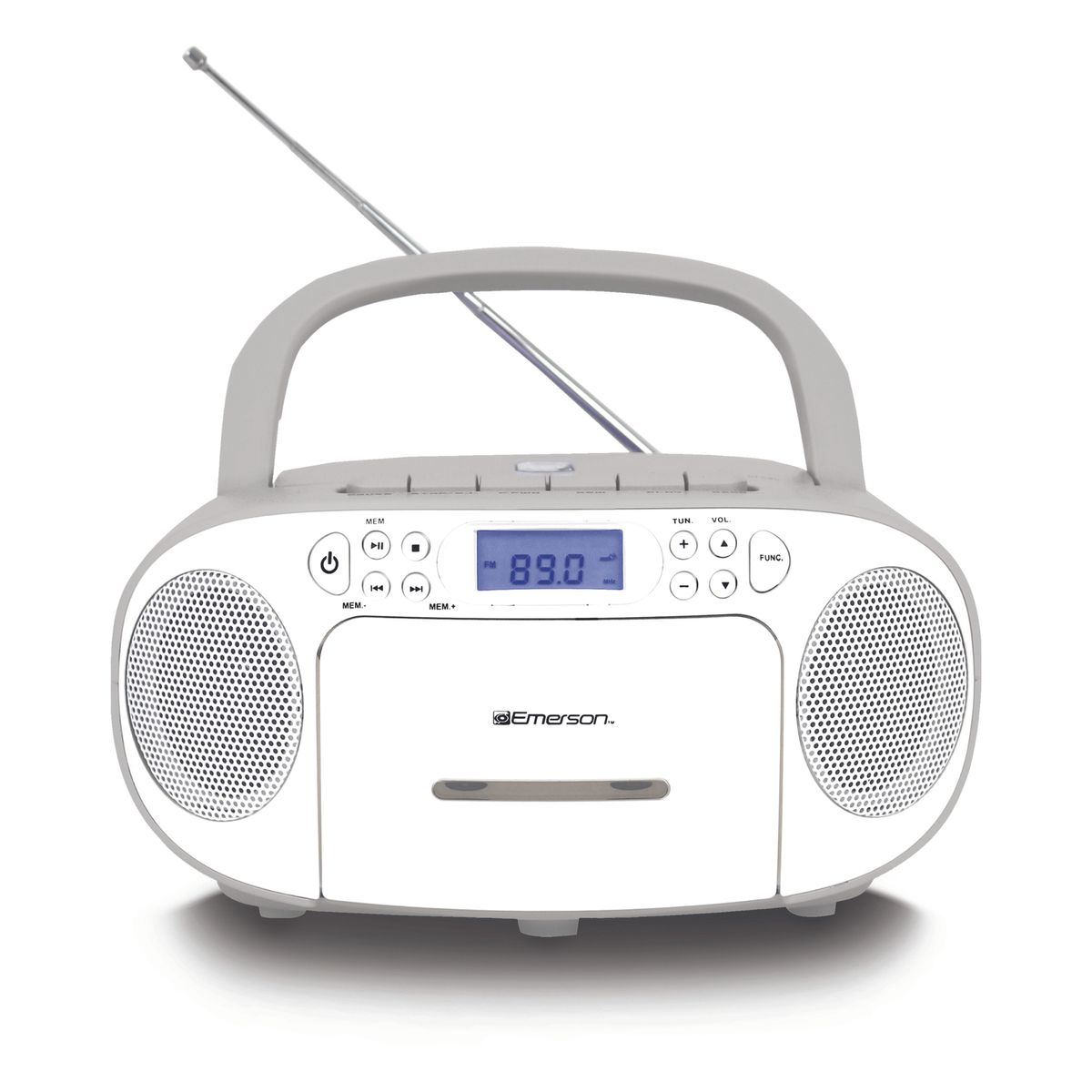 Emerson™ Portable CD/Cassette Boombox with AM/FM Radio, EPB-3003 - White