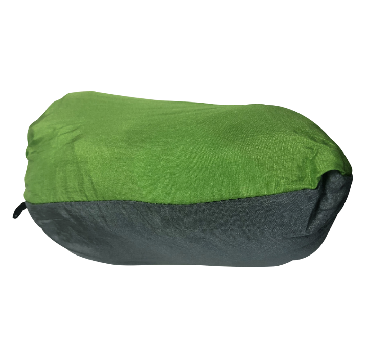 Lightweight Packable Nylon Double Hammock - Sage / Grey