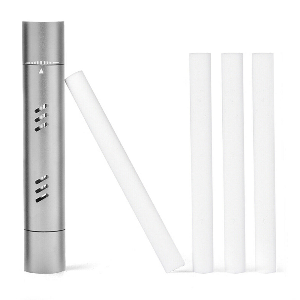 Car Clip Essential Oil Diffuser with 4 Refill Sticks - Silver