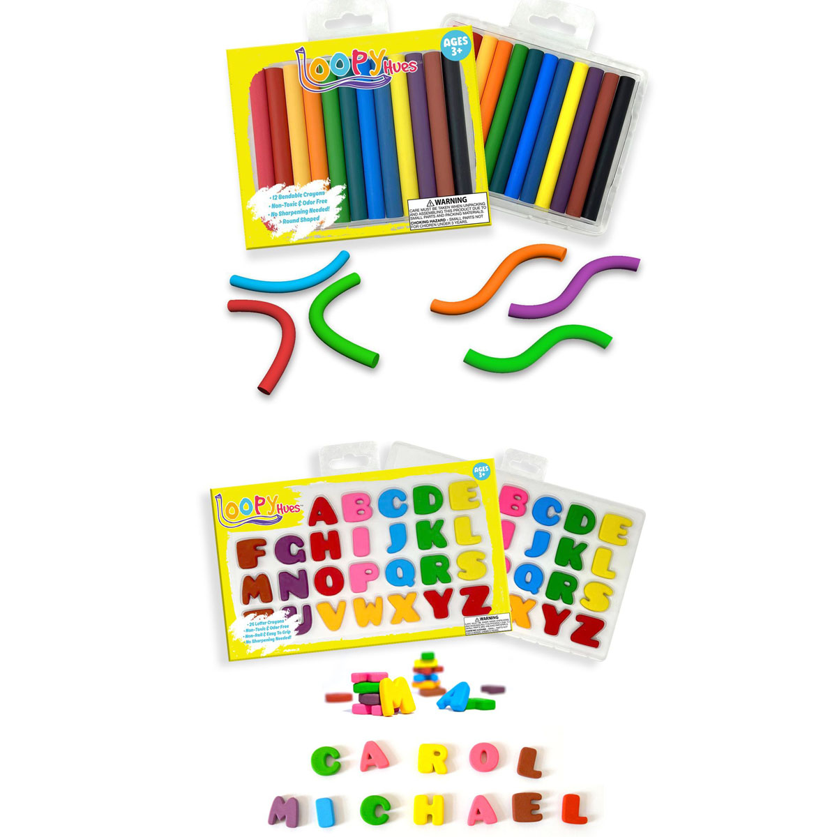 Loopy Hues Bendable Crayons - Loopy Hues 38PC Educational Set