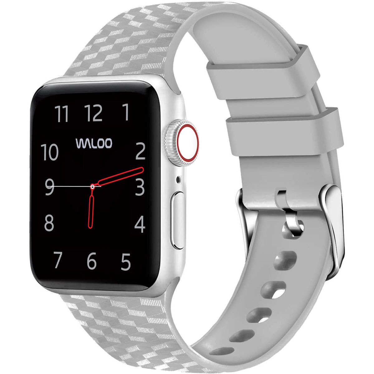 Carbon Fiber Silicone Band for Apple Watch Series 1-9 - 38/40/41mm / Gray