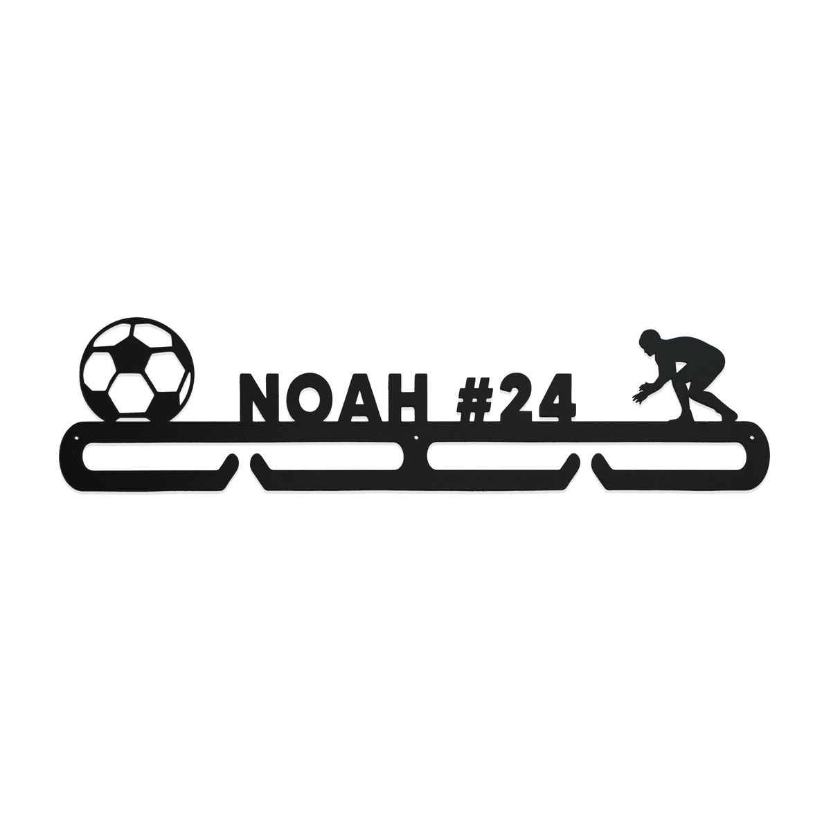 Multi-Sport Medal Hanger Display Rack for Awards or Ribbons - 1 Tier / Raw Steel (can rust)