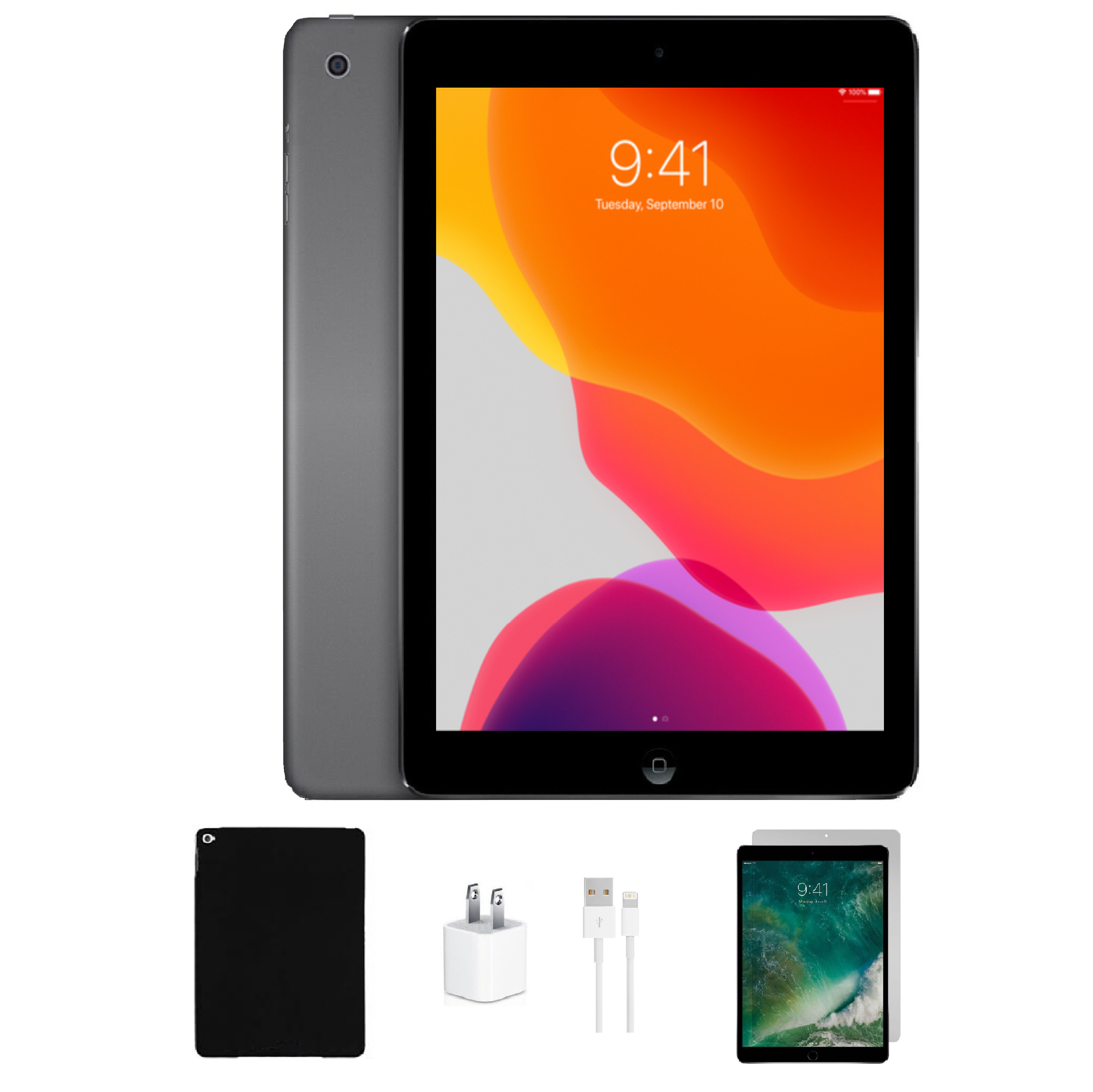 Apple® iPad Air 2 (64GB) Bundle with Case, Charger, and Screen Protector - Space Gray