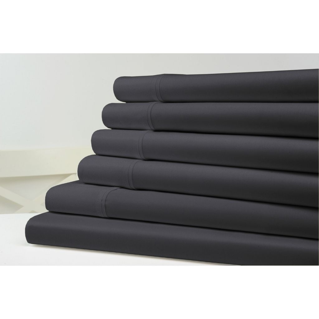 Kathy Ireland™ 1,500TC Bamboo Cotton 6-Piece Sheet Set - Full - Charcoal Grey