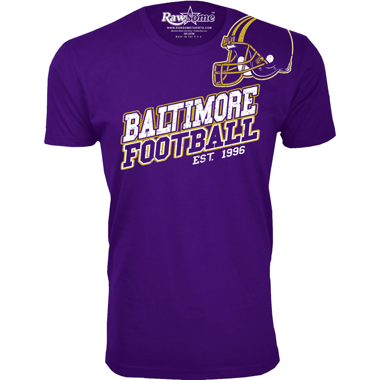 Men's Football Team T-Shirt - Baltimore - Purple / S