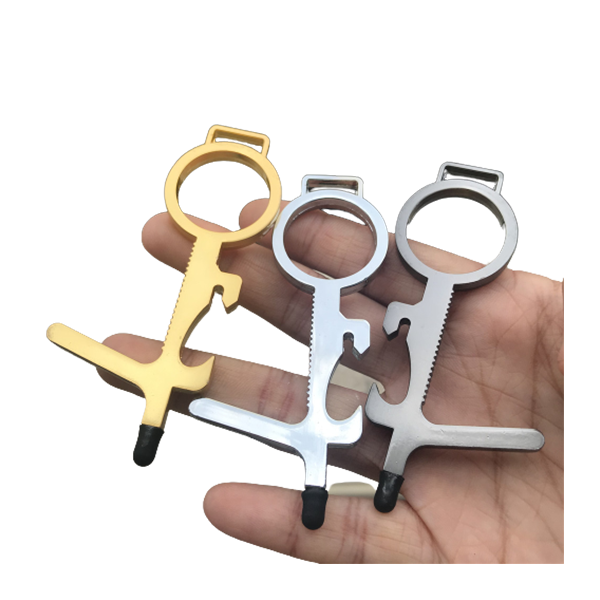 No-Touch Keychain Tool (2-Pack) - Gunmetal Gray
