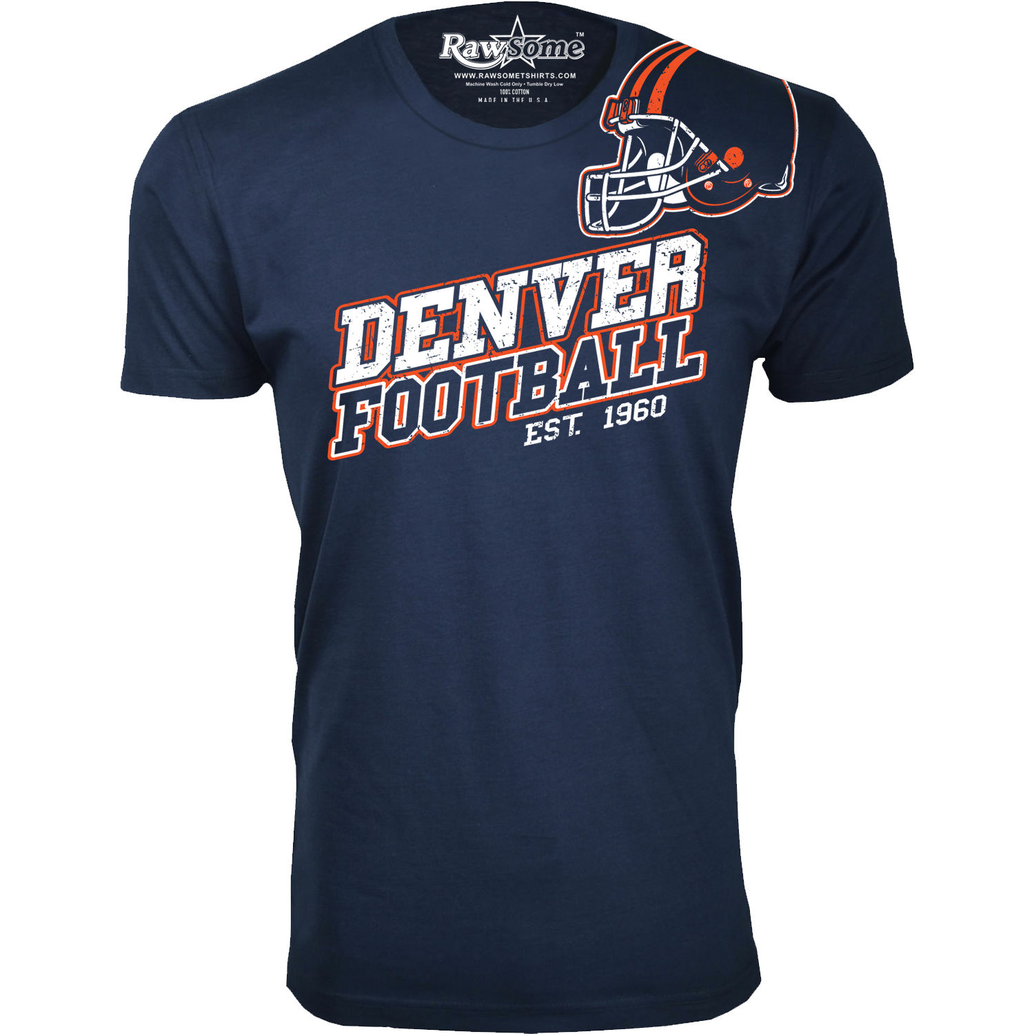 Men's Football Team T-Shirt - Denver - Navy / 3XL