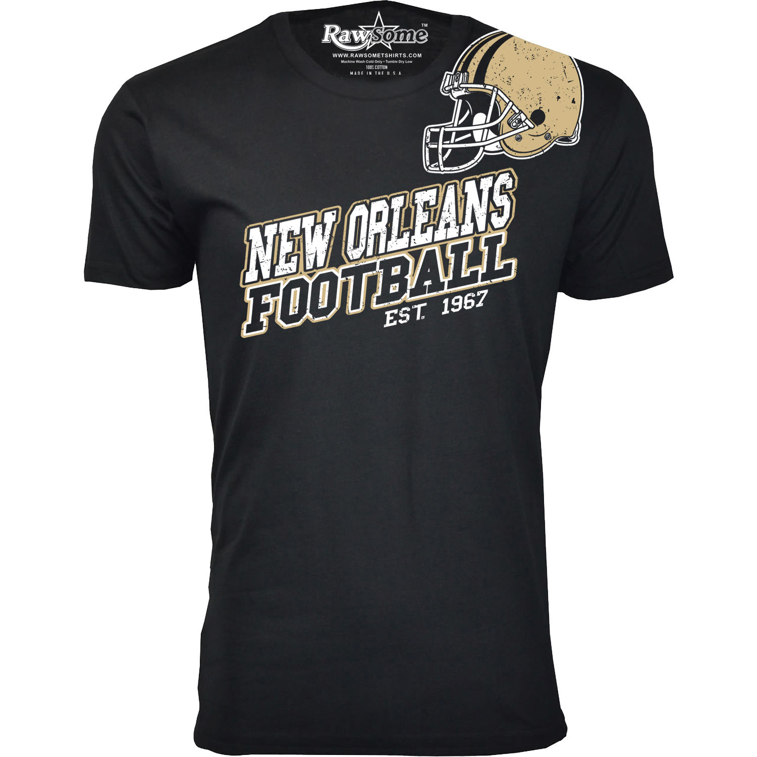 Men's Football Team T-Shirt - New Orleans - Black / S