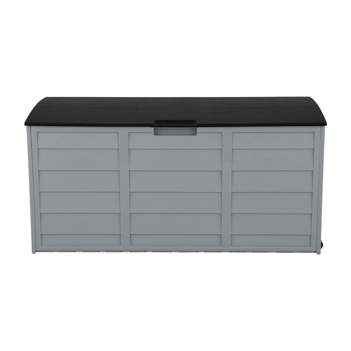 75-Gallon Outdoor Plastic Storage Deck Box - Grey / Black Lid