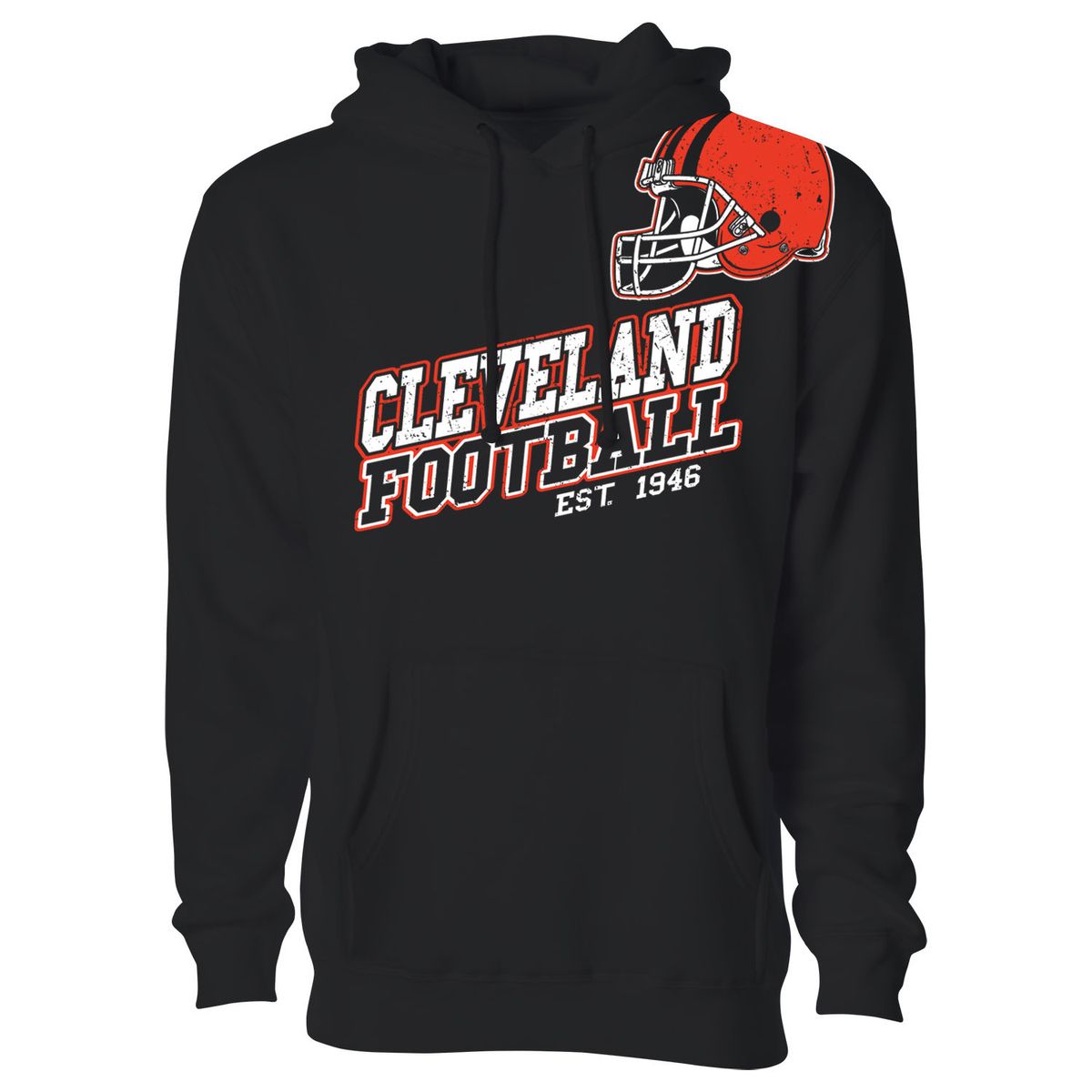 Women's Football Fan Pullover Hoodie - Cleveland - Black / S