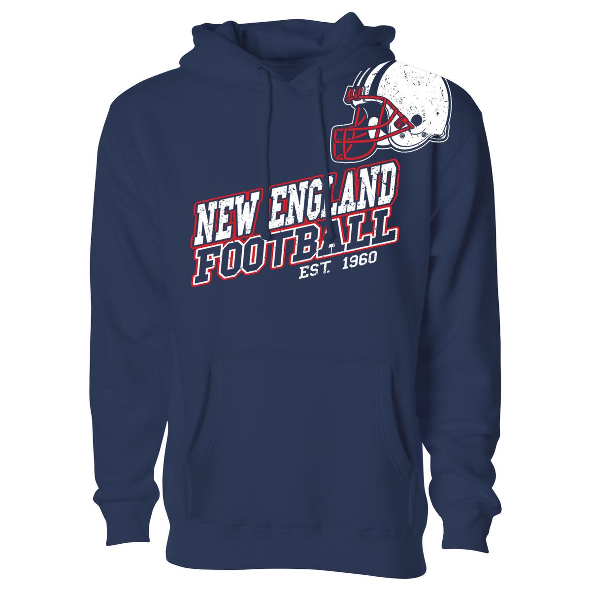 Women's Football Fan Pullover Hoodie - New England - Navy / S
