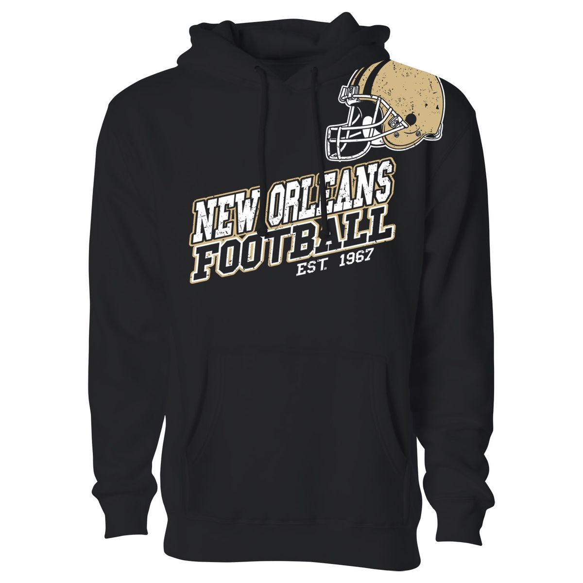 Women's Football Fan Pullover Hoodie - New Orleans - Black / S