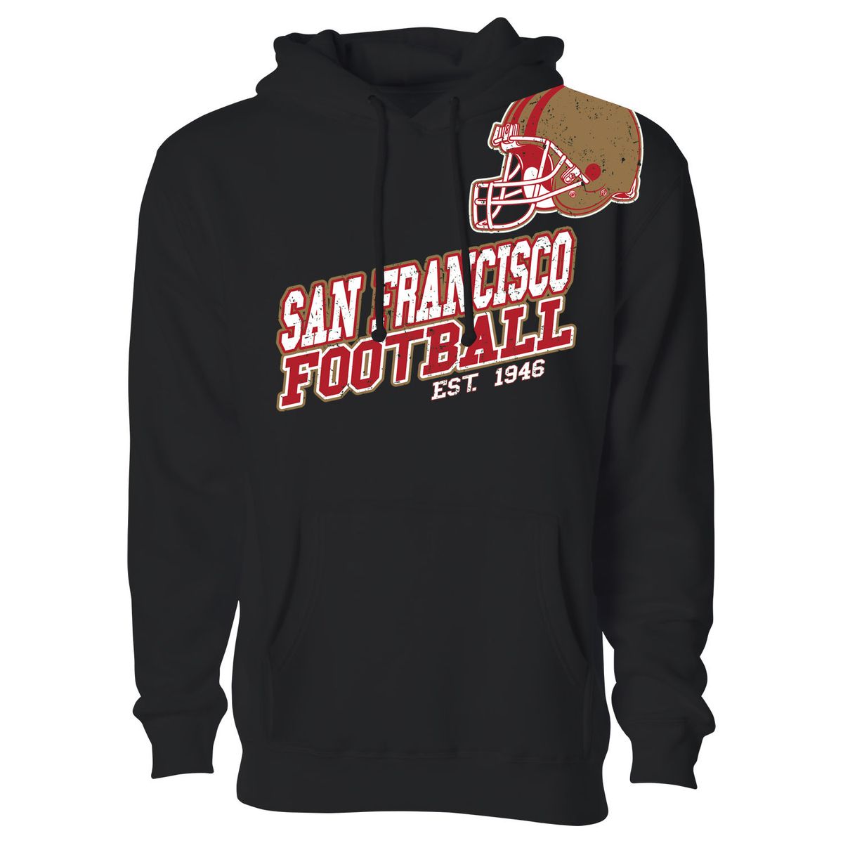 Women's Football Fan Pullover Hoodie - San Francisco - Black / S