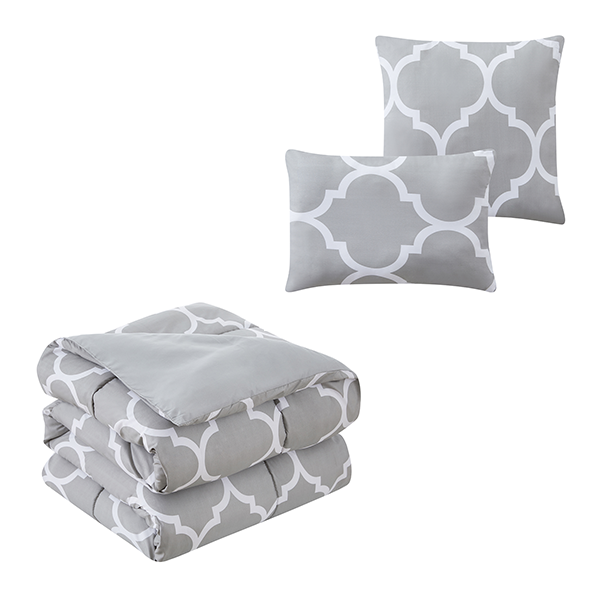 Kathy Ireland 6-Piece Oversized Trellis Comforter Set - King - Silver