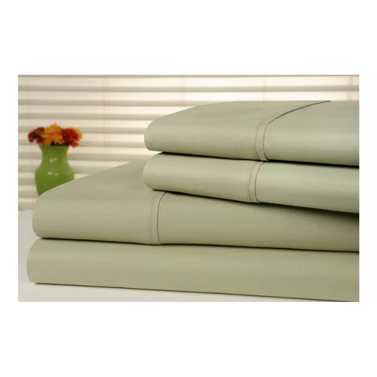 Kathy Ireland Essentials Collection 4-Piece Brushed Microfiber Sheet - Kathy Ireland 4 Piece Brushed Microfiber Sheet Set - King, Sage