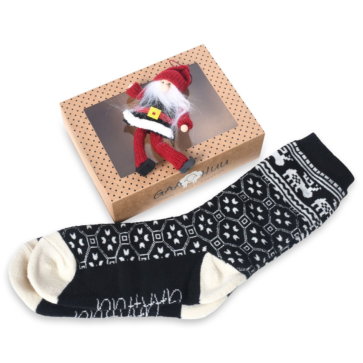 GaaHuu™ Thermal Sock Felt Ornament Gift Box for Women - santa