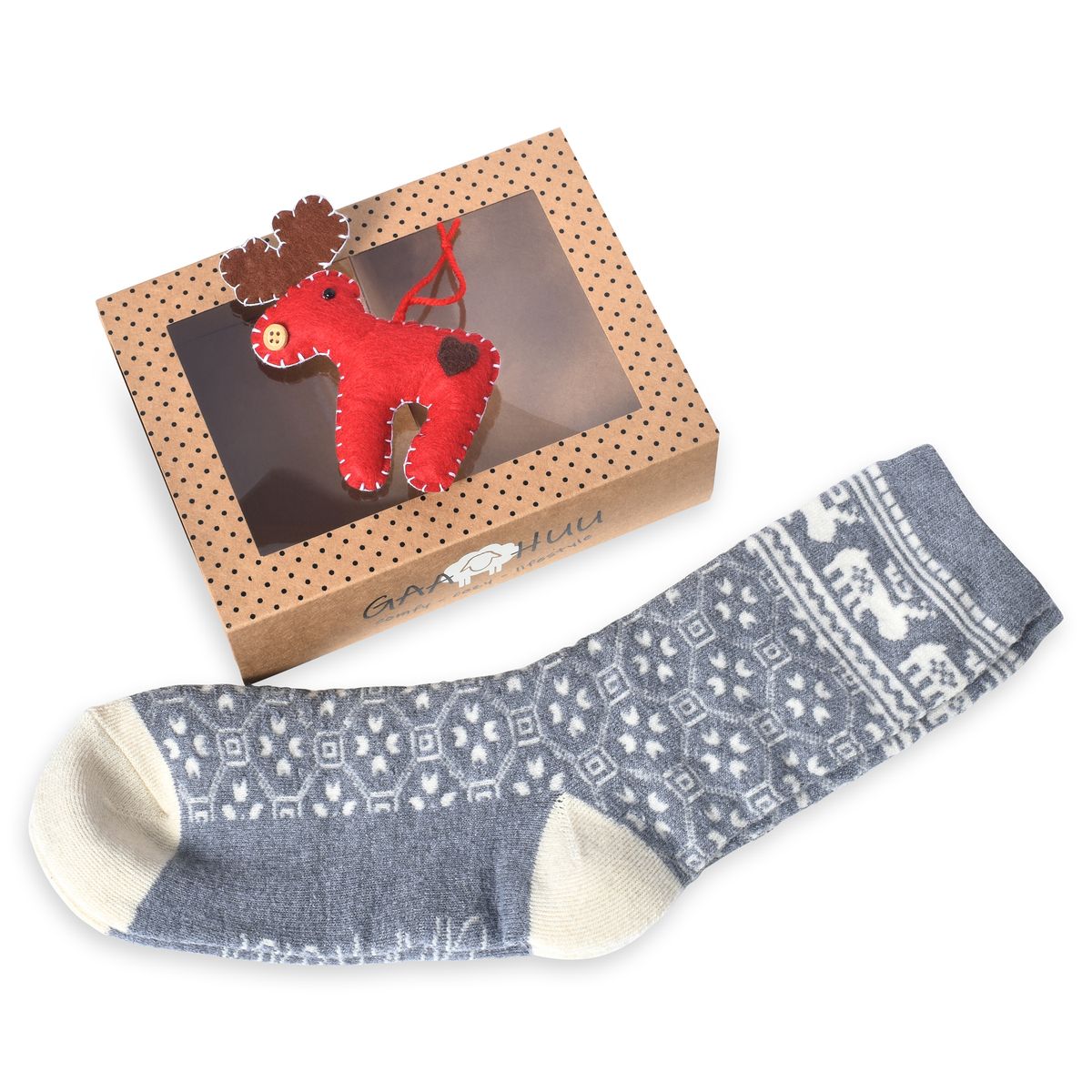 GaaHuu™ Thermal Sock Felt Ornament Gift Box for Women - reindeer