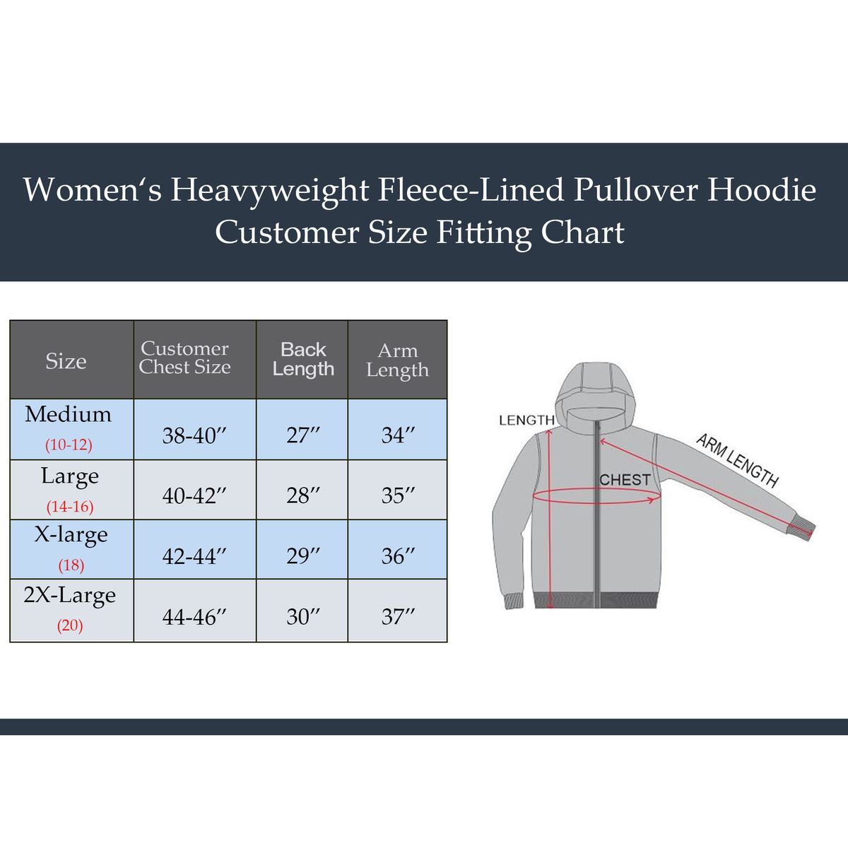 GBH Women's Heavyweight Fleece-Lined Pullover Hoodie (2-Pack) - Large - Charcoal, Heather Grey