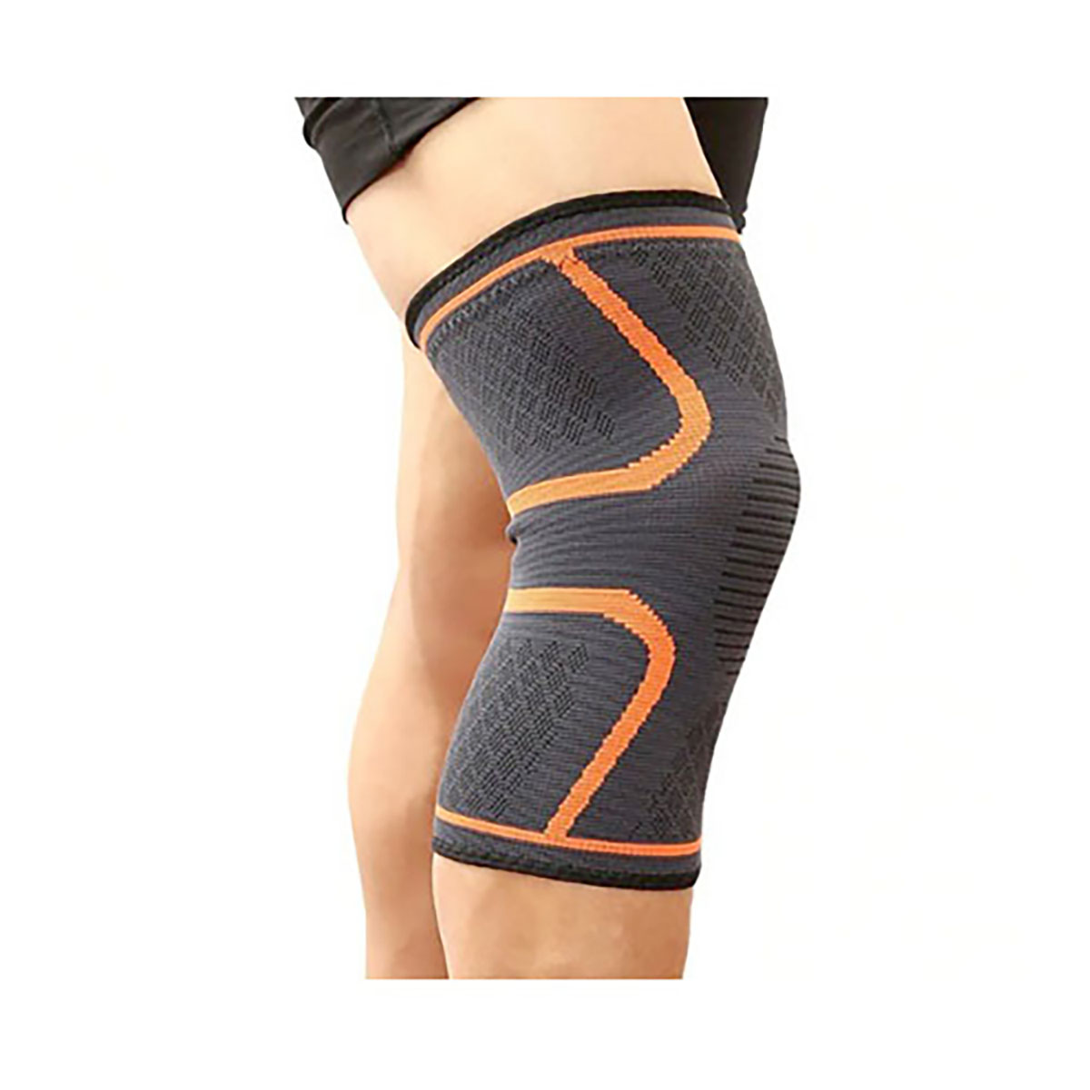 X-Large Knee Compression Sleeve Brace - KneeSleeve-BlkOrng-XL