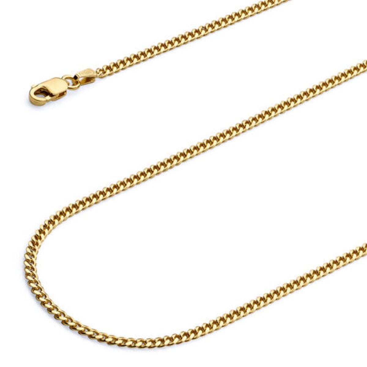 10K Solid Yellow Gold Cuban Chain Necklace - 10k-221-20''