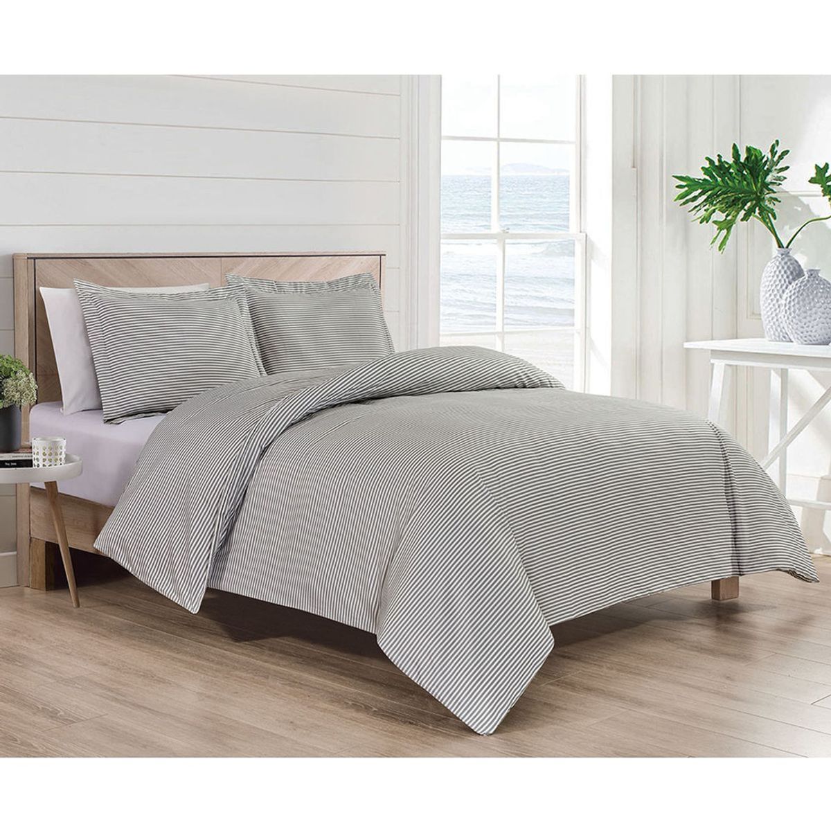Bibb Home&reg; 4-Piece Duvet & Down Alternative Comforter Set - Bibb Home 4 pc Duvet & Down Alternative Comforter Set, King - Oxford