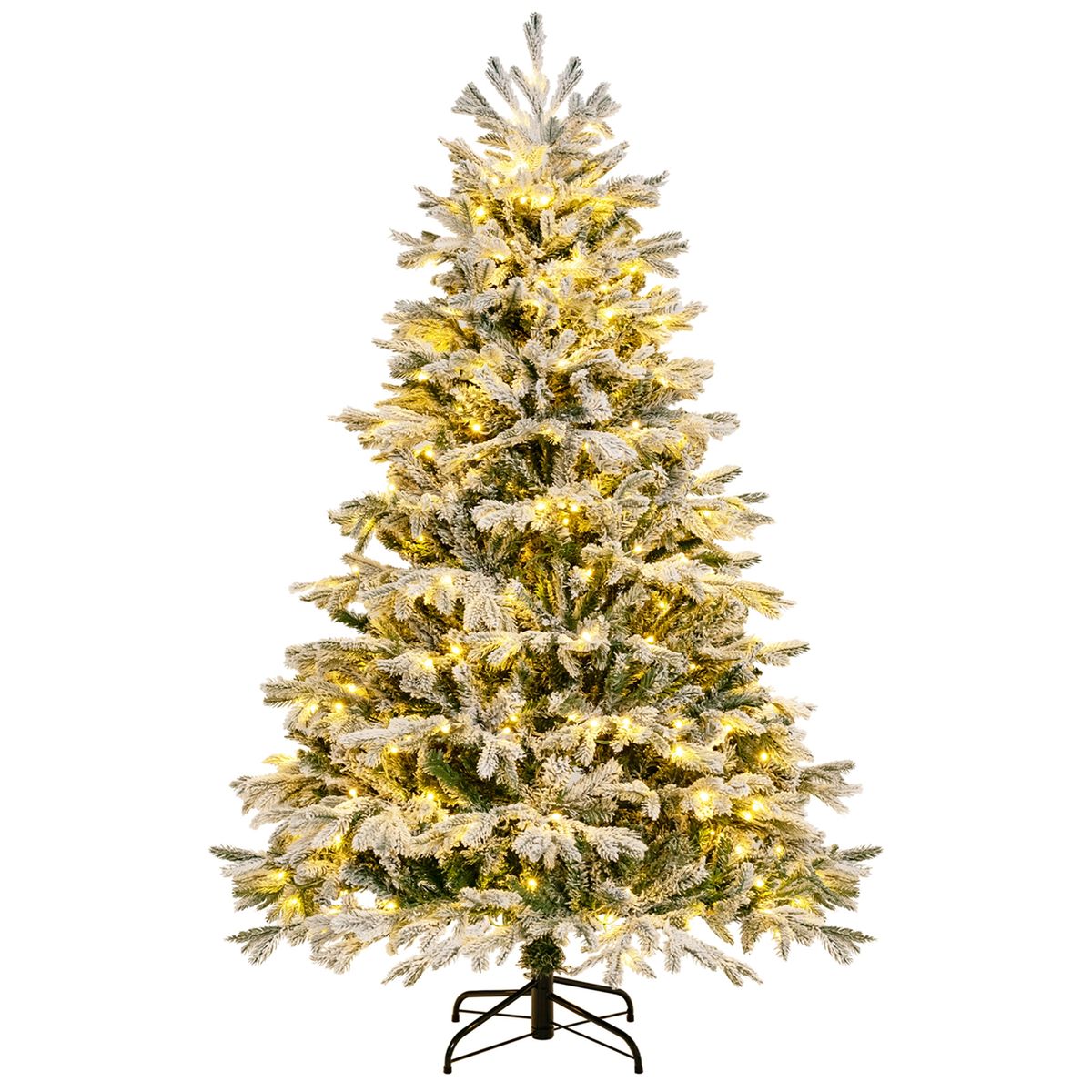 Pre-Lit Snow Flocked Christmas Trees (3 Sizes) - 6 FT Christmas Tree