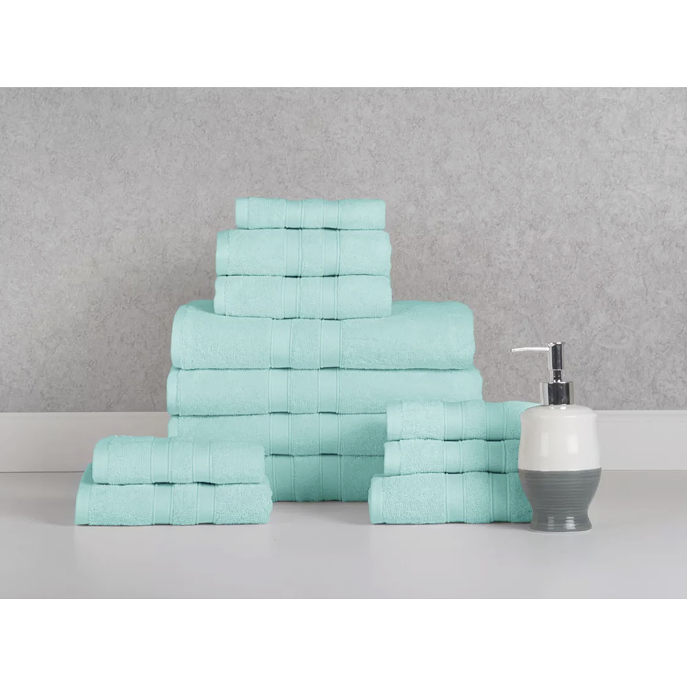 Bibb Home® 12-Piece Egyptian Cotton Towel Set - Solid Aqua