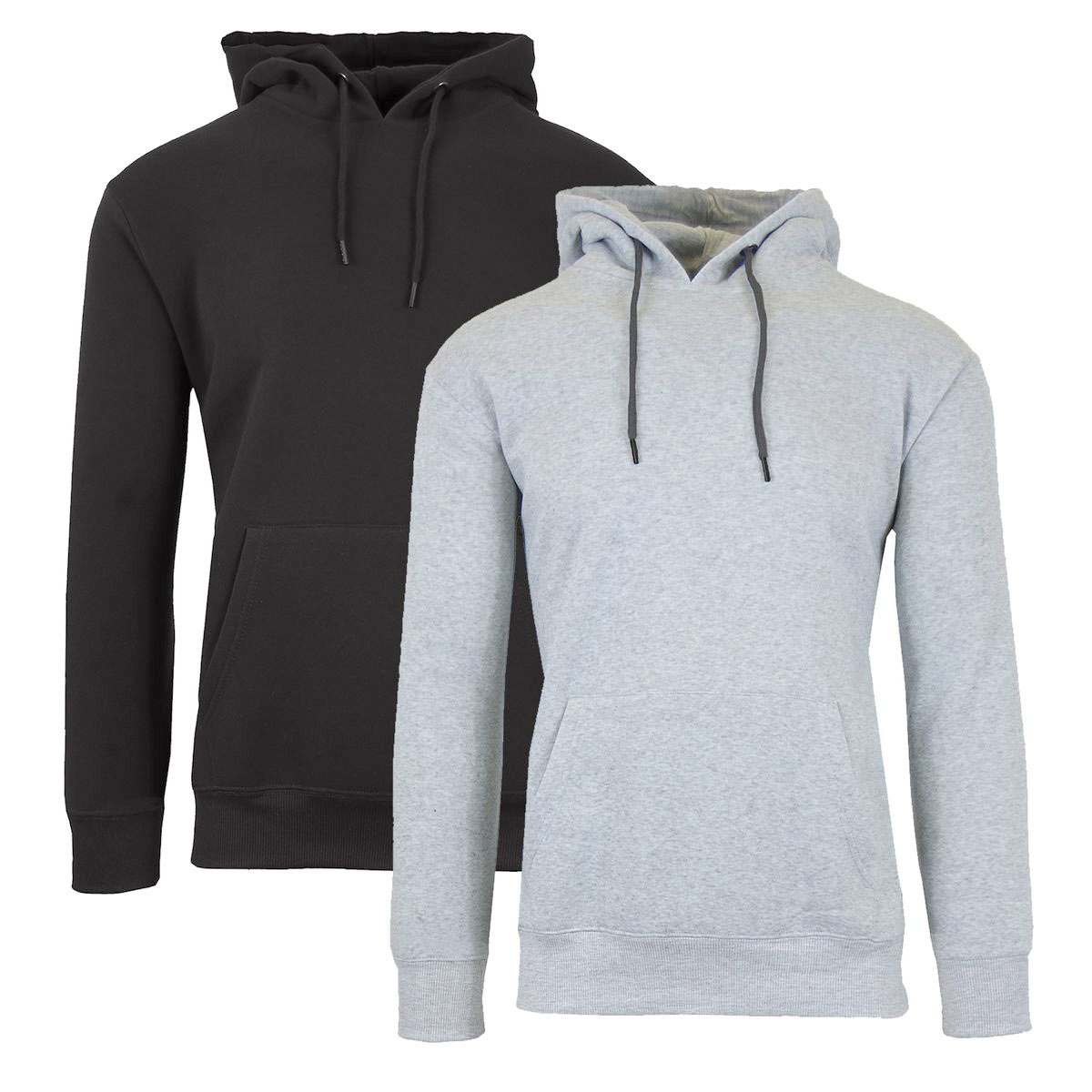 Men's Heavyweight Fleece Lined Pullover Hoodie (2-Pack) - (2Pack) / BD-11922 / BK-HG / M